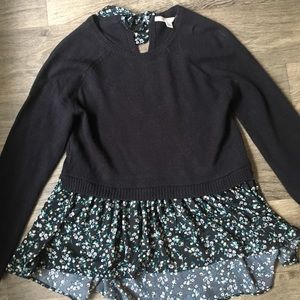 Lauren Conrad sweater with floral trim